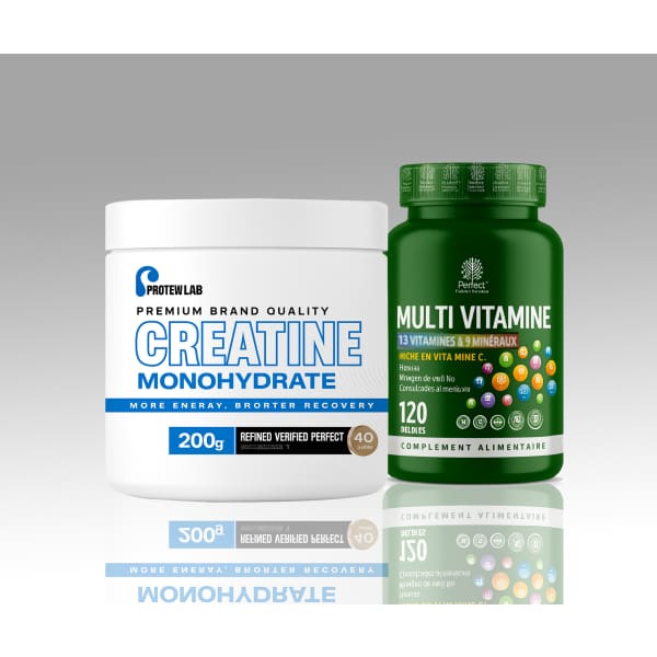 Creatine Monohydrate 200 G + Multivitamine 120 Capsules Creatine Monohydrate 200 G + Multivitamine 120 Capsules